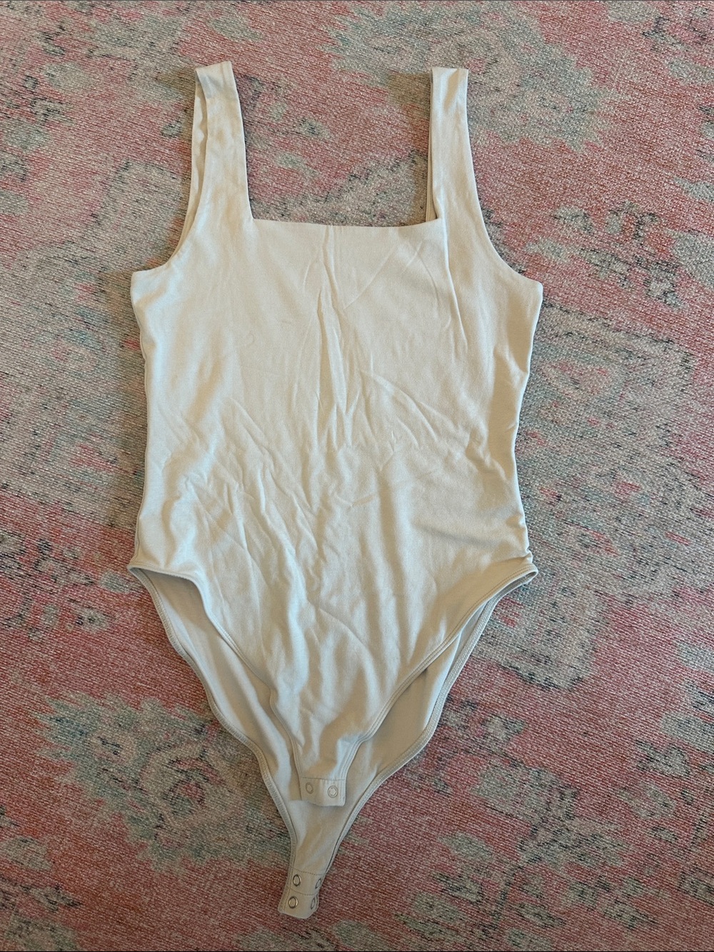 Old Navy Cream Square-Neck Ribbed Bodysuit